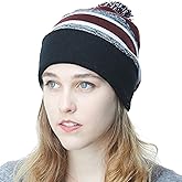 Winter Knit Beanie Hat with Pom Pom – Warm Cuffed Slouch Ski Cap for Men & Women