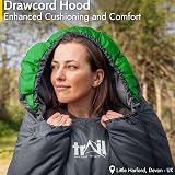 Trail Outdoor Leisure Trail Envelope Sleeping Bag Snug Hood 3 Season 190x75cm view 5