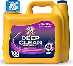 ARM & HAMMER Deep Clean Odor Formula Liquid Laundry Detergent, Radiant Burst Scent, 150 Fl Oz, 100 Loads