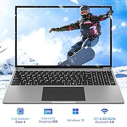 jumper Laptop, 16 Inch FHD IPS 1200p Screen, Quad
