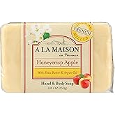 A LA MAISON Honey Apple Crisp Bar Soap - Triple French Milled Natural Moisturizing Hand Soap Bar (8.8 Oz, 1-Pack)
