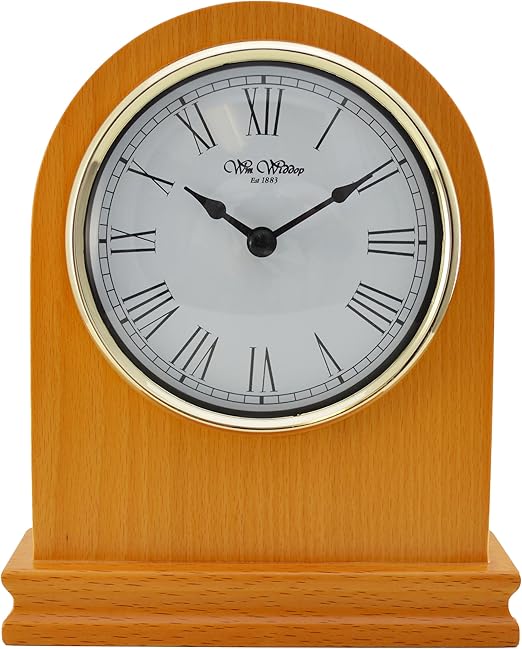 Modern Design Arch Shape Oak Finish Wood Mantel Clock Amazon.co.uk Kitchen & Home