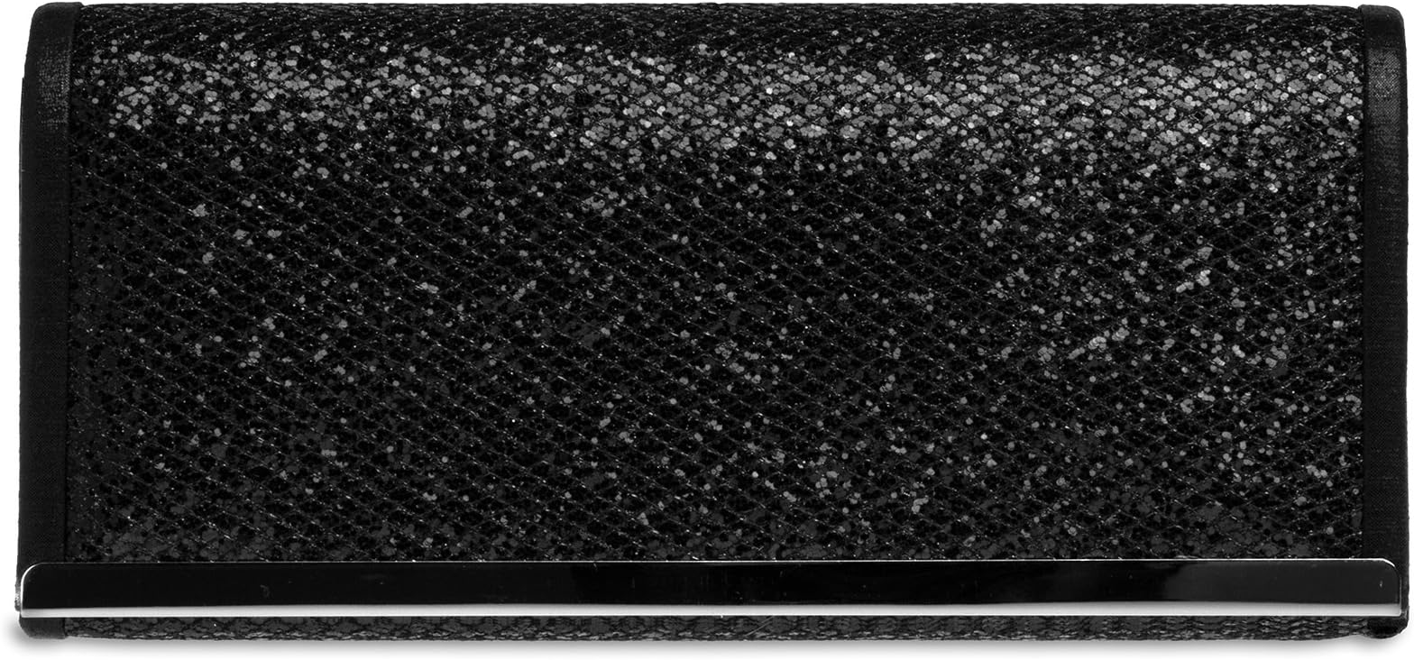 Caspar TA395 Ladies Glitter Clutch Elegant Evening Bag with Snakeskin Effect