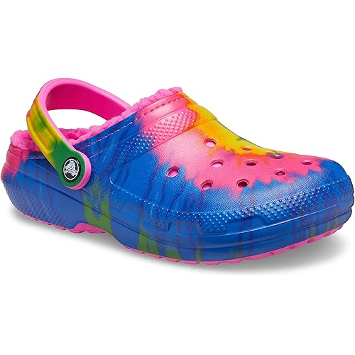 Crocs Unisex-Adult Classic Tie Dye Lined Clog | Warm and Fuzzy Slippers