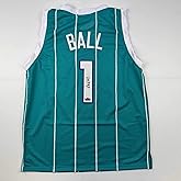 Facsimile Autographed LaMelo Ball Charlotte Teal Reprint Laser Auto Basketball Jersey Size Men's XL