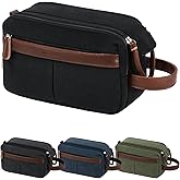 Vorspack Canvas Toiletry Bag for Men - Water Resistant Travel Bag for Toiletries, Bathroom Essentials, Accessories - Black