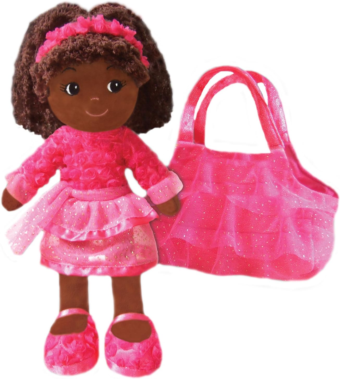 girlzndollz Baby Doll with Purse, Dark Pink/Fushia