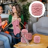 TSLBW Knitting Wool Yarn 4 x 100g Multi-Colored Soft Chunky Chenille view 7