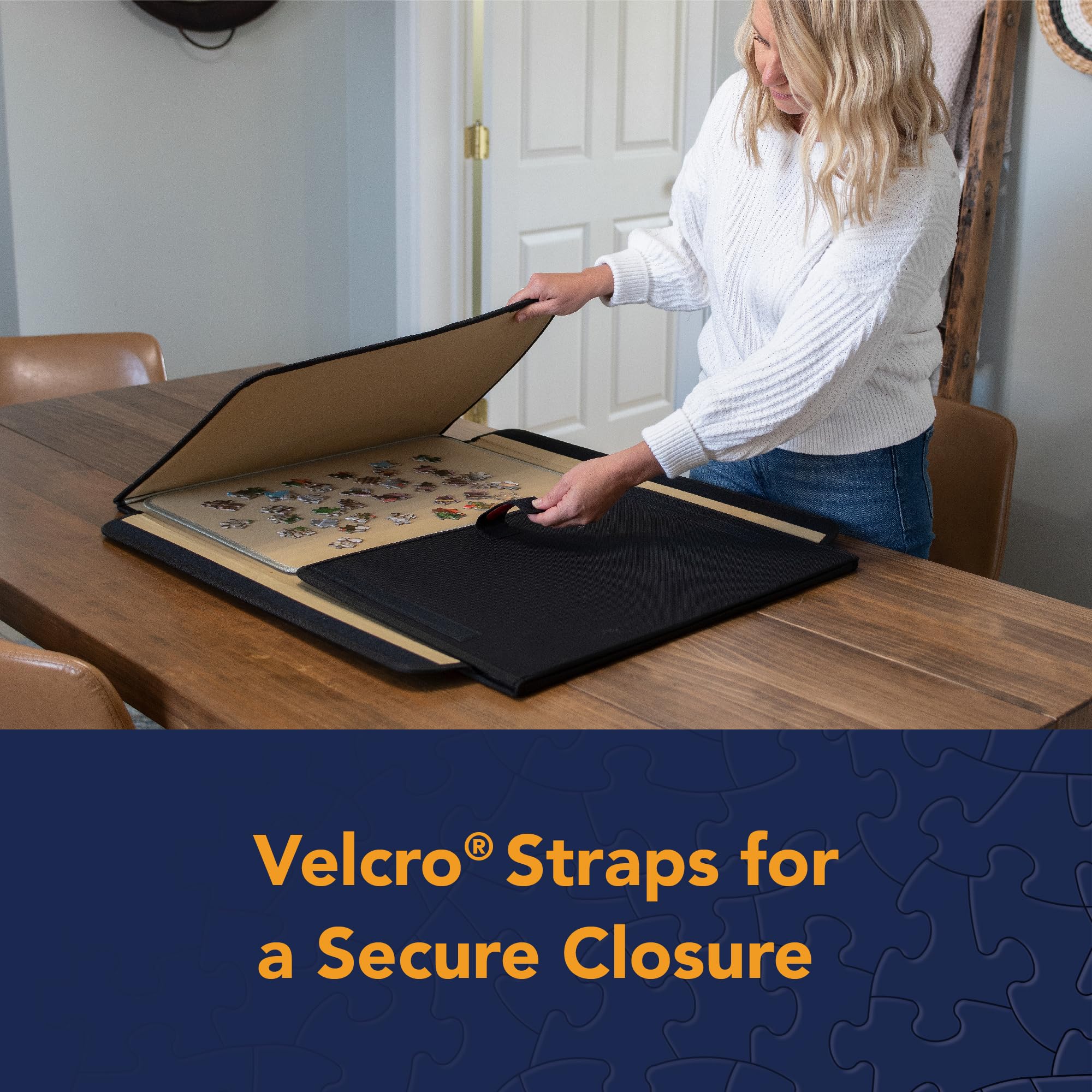 Bits and Pieces Portapuzzle Portable Puzzle Board 1500 Pieces - Compact Lightweight Foldable Portable Puzzle Mat with Removable Sorting Areas - 24.5 Inch x 35.5 Inch