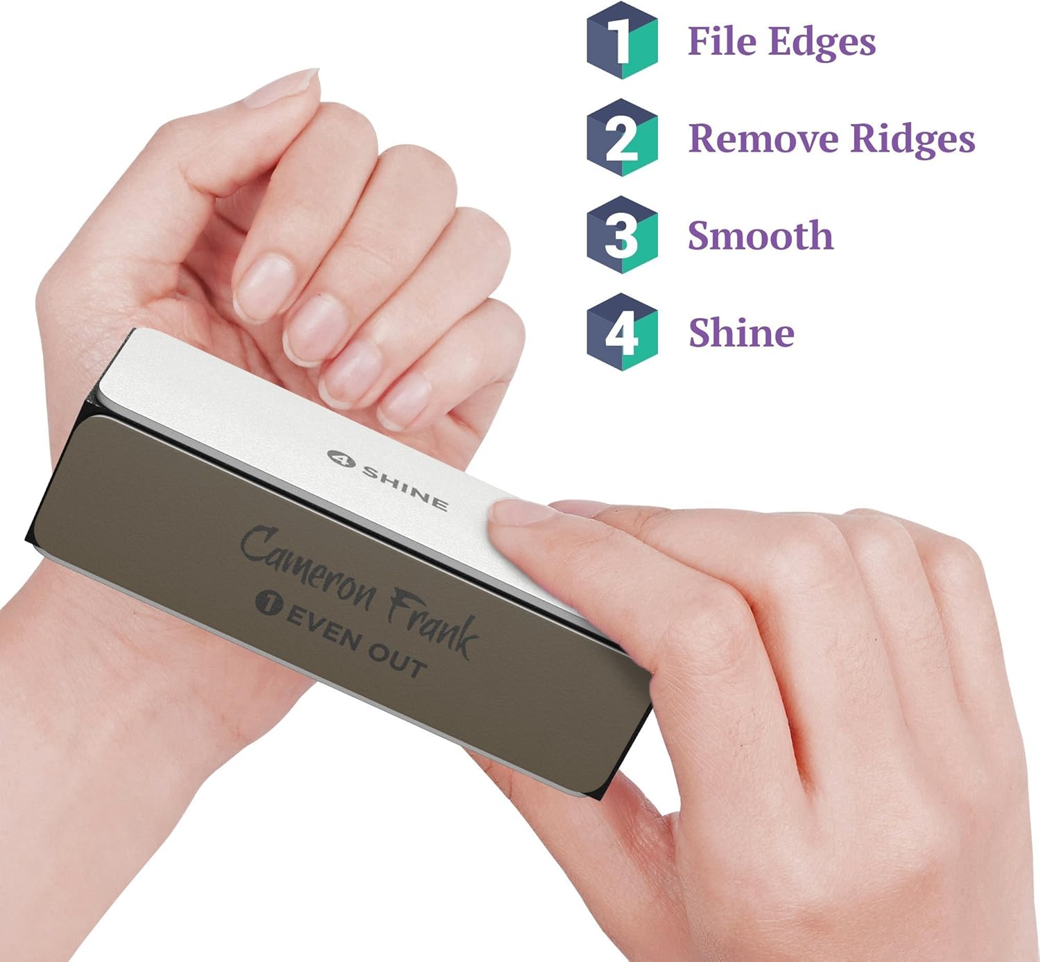 100/180 10 pack Nail File / Emery Board with 2 Piece Buffer Block Set - For Smooth & Shiny Nails - Home or Professional Manicure / Pedicure Kit: Health & Personal Care