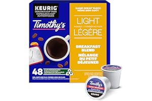 Timothy's Certified Breakfast Blend K-Cup Pods for Keurig Coffee Makers, Box of 48