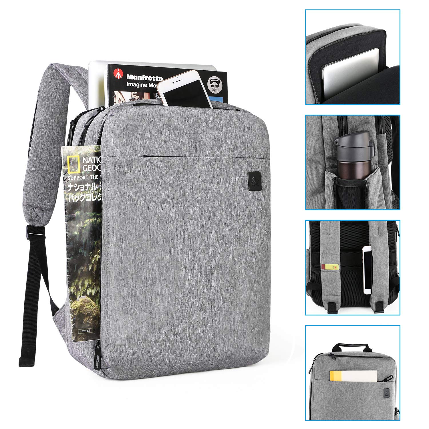 Cai 7331 Large Business Travel Backpack, Durable Multi-Functional Water Resistant, School College Commuting Bag with Headphones Port and luggage strap 15.6 \