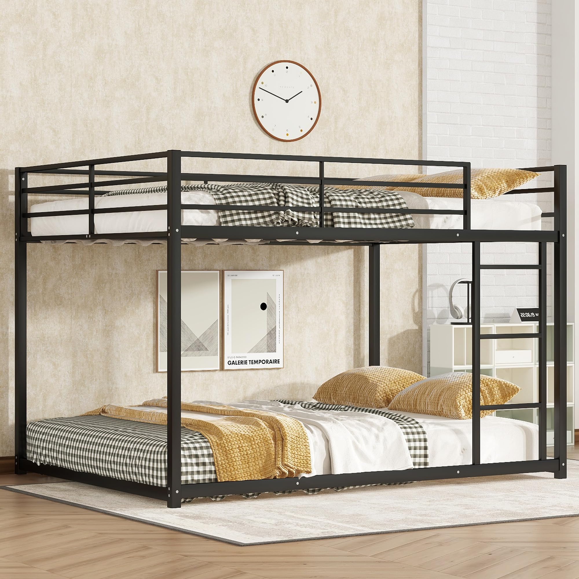 Photo 1 of **************Missing hardware/screws and institutions*************
Bellemave Full Over Full Bunk Beds, Full Bunk Bed with Build in Ladder and Safety Guardrail, Heavy Duty Bunk Beds for Teens, Kids, Dorm, Small Space, No Box Spring Needed(Full Black)
