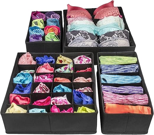 Amazon Com Sorbus Set Of 4 Foldable Drawer Dividers Storage