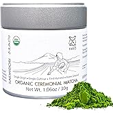 FKRO Organic Ceremonial Grade Matcha Green Tea Powder | 1st Harvest, Single Origin, Single Saemidori Cultivar | Flown in Fresh from Japan Every Month (30g/1.06oz) Tin