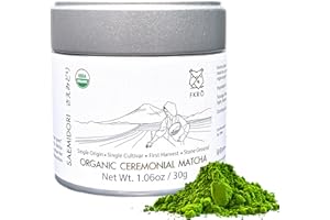 FKRO Organic Ceremonial Grade Matcha Green Tea Powder | 1st Harvest, Single Origin, Single Saemidori Cultivar | Flown in Fresh from Japan Every Month (30g/1.06oz) Tin