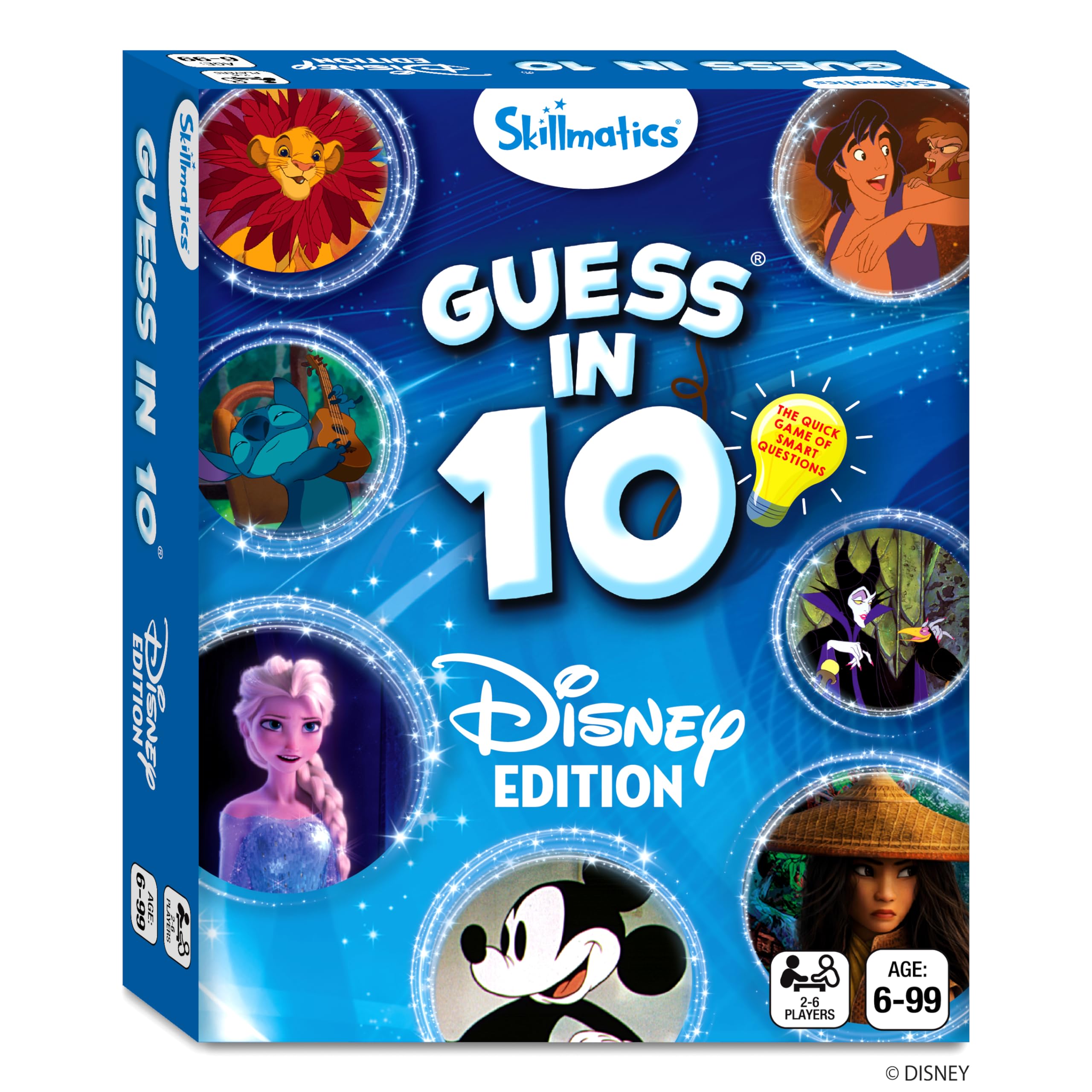 Skillmatics Guess in 10 Disney, Card Game, Christmas Stocking Stuffers for Girls, Boys, Kids, Teens, Adults Who Love Cinderella, Mickey Mouse, Moana, Travel Toy, Gifts for Ages 6, 7, 8, 9 and Up