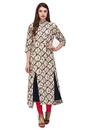 Navabi Export Womens Multicolor Rayon Fabrics A-Line Kurta (VF-KU-107)