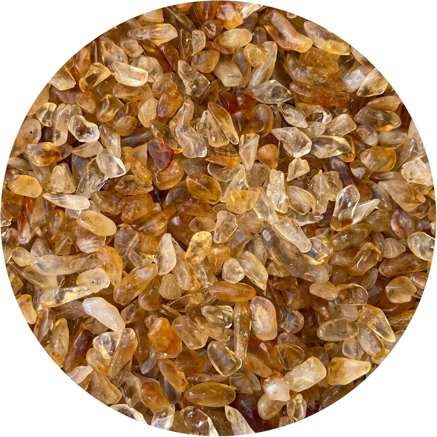 Indoor Fountains & Accessories - WHOLESALE Natural Semi Tumbled Gemstone Chips, Crushed Mini Crystals, Undrilled Crystal Chips (Citrine, 0.25 Pound)