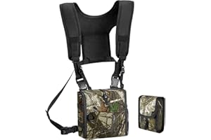 TideWe Bino Harness with Rain Cover, Lightweight Binocular Harness, Bino Chest Harness Case for Hunting, Hiking