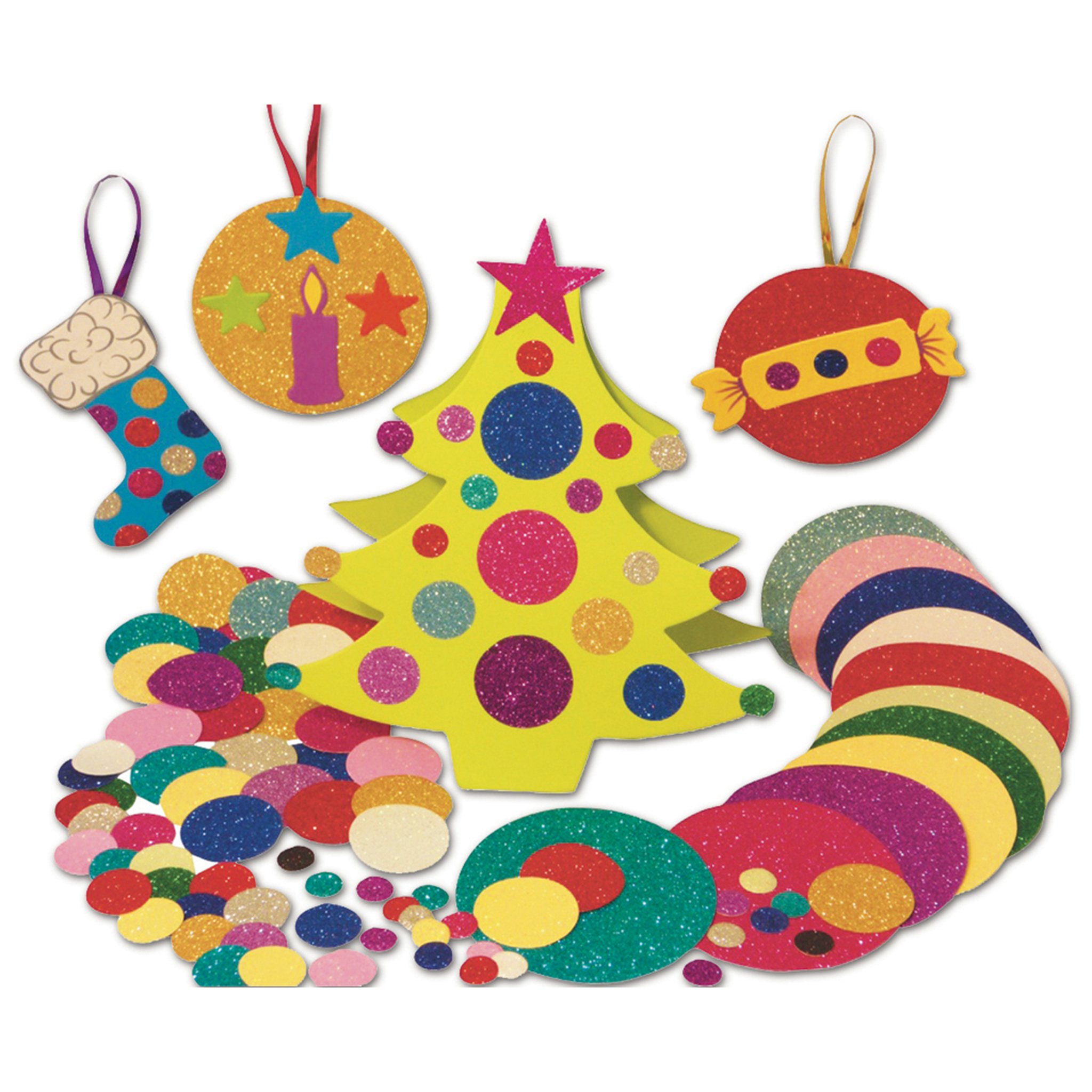 Springboard Pre-Cut Glitter Mosaic Circles - Paper Mosaic Kits for Children - Arts and Crafts for Kids - Assorted Colours and Sizes - Pack of 3000