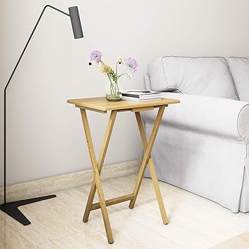 Amazon Brand - Solimo Folding Table (Natural)