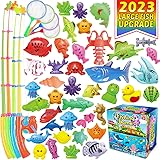 Gioco Di Pesca Magnetico Per Bambini | 30 Pesci Colorati | Con Rete E Canna | Educativo 3-6 Anni - Foto 8