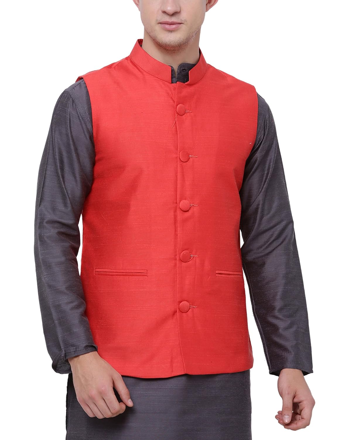 svanik coral rayon blend solid waistcoat