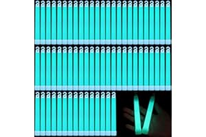 Sotiff 96 Pcs Bright 6 Inch Large Glow Sticks Bulk Emergency Glow in The Dark Sticks with 12 Hour Duration for Camping Hiking Outdoor Parties Activities Survival Storms (Peacock Blue)