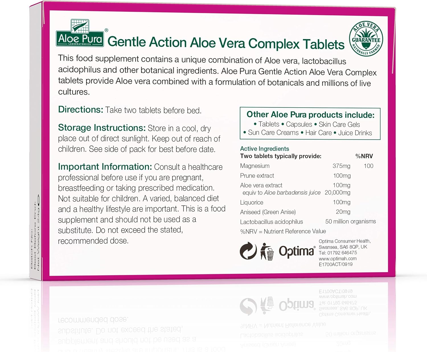 Aloe Pura Aloe Vera Gentle Action Complex Tablets , Natural , Vegetarian , Cruelty Free , Food Supplement, Botanical Blend , 30 Tablets - Image 3