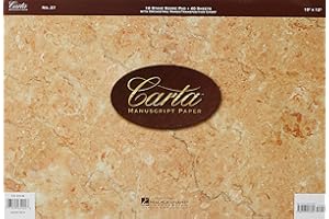 Carta Manuscript Paper No. 27 – Professional Score Pad | 16-Stave Music Notation Book with 40 Sheets | Ideal for Composers, Arrangers and Students | Includes Orchestral Range and Transposition Chart
