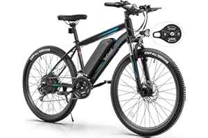 TotGuard Electric Bike, 27.5" Electric Bike for Adults 500W Ebike 21.6MPH Adult Electric Bicycles Electric Mountain Bike,48V 499WH Removable Lithium Battery,21-Speed Gears,Lockable Suspension Fork