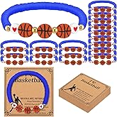 Ecation 20 Set Basketball Bracelets Gifts Basketball Party Favors Bead Bracelets Team Gift with Inspirational Card for Senior Night Gifts Sport Team Lovers Players Birthday Party