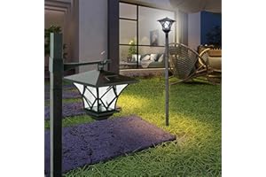 MORESEC 51'' Outdoor Solar Lamp Post Light, Solar Lamp Post LED Lights Waterproof, Garden Fence Outdoor Vintage Lamp Light for Patio, Garden, Backyard, Front/Back Door, Cooled Light, Replaceable Bulb