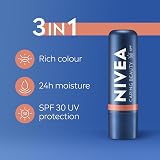 NIVEA Caring Beauty Nude Lip Balm SPF30 4.8g 3-in-1 Lip Cheek Tint view 2