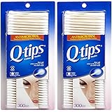 Q-tips Antimicrobial Cotton Swabs 300 Each (Pack of 2)
