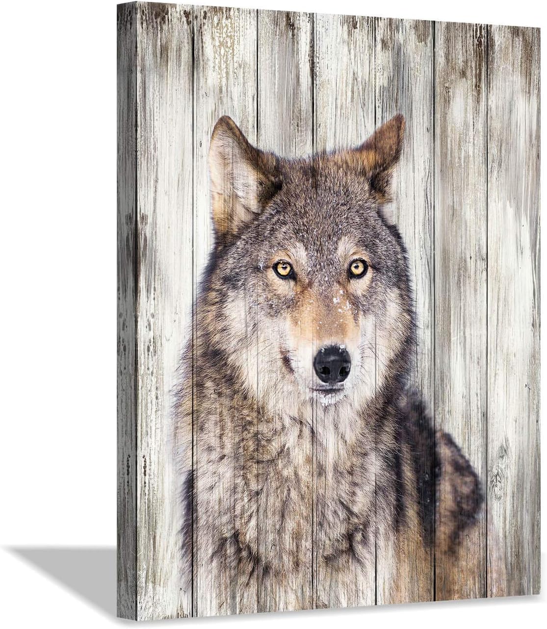 Hardy Gallery Gray Wolf Wall Art Print: Wild Animal Artwork Painting Picture on Canvas for Living Room Decor (24'' x 18'')