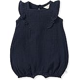 Burt's Bees Baby Baby Girls' Romper, 100% Organic Cotton One-piece Bubble Shortall and Layette Set Girl Outfit