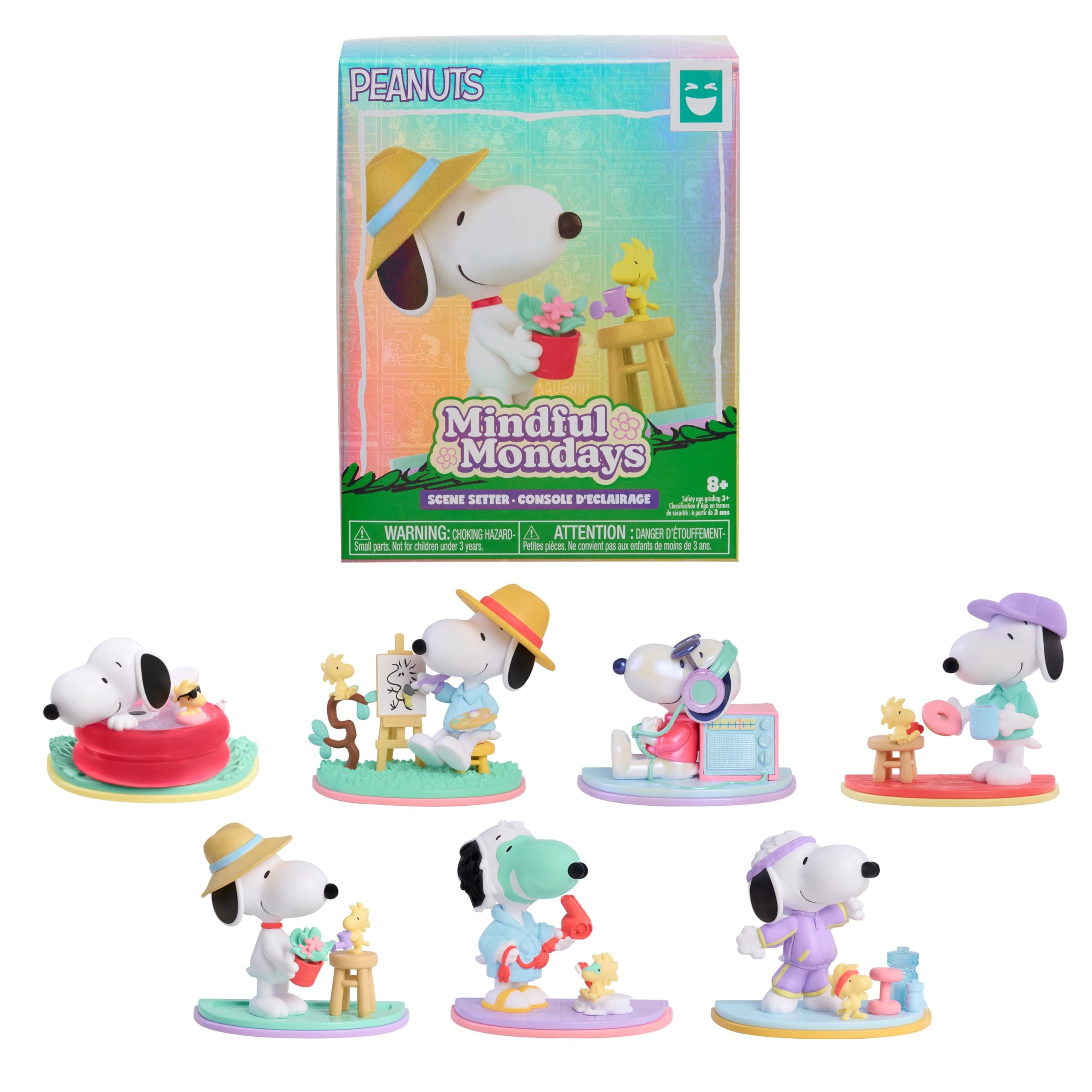 HAPPY HAUL Peanuts Mindful Mondays Collectible Figures, Surprise Collectible Toy Figure in Blind Box with Snoopy and Woodstock, 2.75 Inches Tall, Short-Run Drop, Ages 8 and up