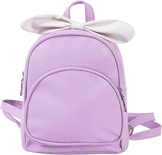 Amazon バックパック 子供用 女の子 可愛い キッズ レディース リボン リュック 大容量 軽量 小さい 小さめ リュックサック 学生 おしゃれ パープル トレジャーチャンネル リュックサック