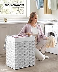 SONGMICS Laundry Hamper with Lid, 23.8 Gallon