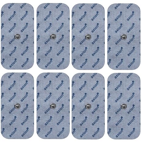 8 Stück Druckknopf - Elektroden / Pads, 50x100mm groß, passend zu TENS - EMS Geräten: Sanitas SEM 40,41,42,43,44 u. Beurer EM