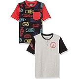 Amazon Brand - Spotted Zebra Boys' Disney Star Wars Marvel Short-Sleeve Henley T-Shirts