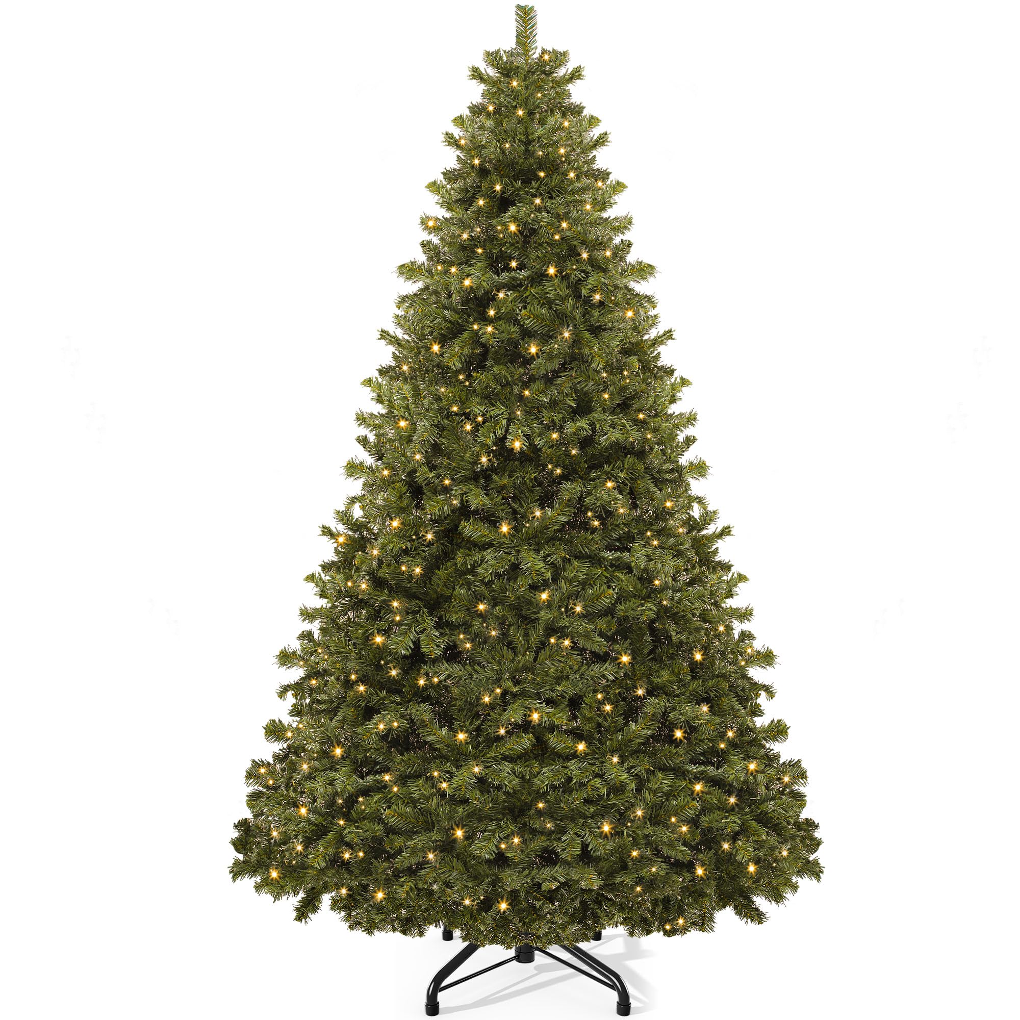 Photo 1 of YITAHOME Pre-Lit Green Artificial Christmas Tree 6ft, Prelit Spruce Christmas Tree for Home, Office, Party Decoration with 880 Branch Tips and 250 Lights, Green