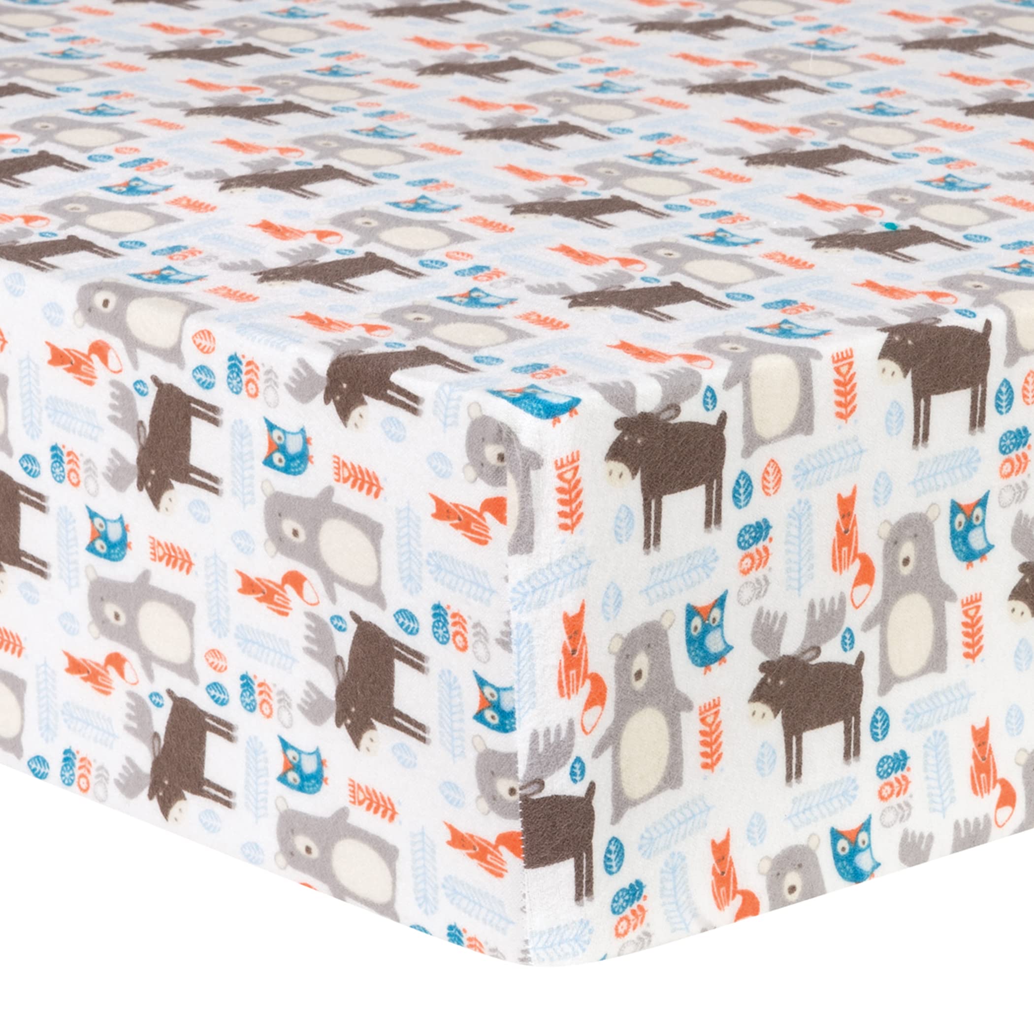 Trend Lab 100% Cotton Scandi Forest Deluxe Flannel Fitted Crib Sheet, 28x52 Inch (Pack of 1)