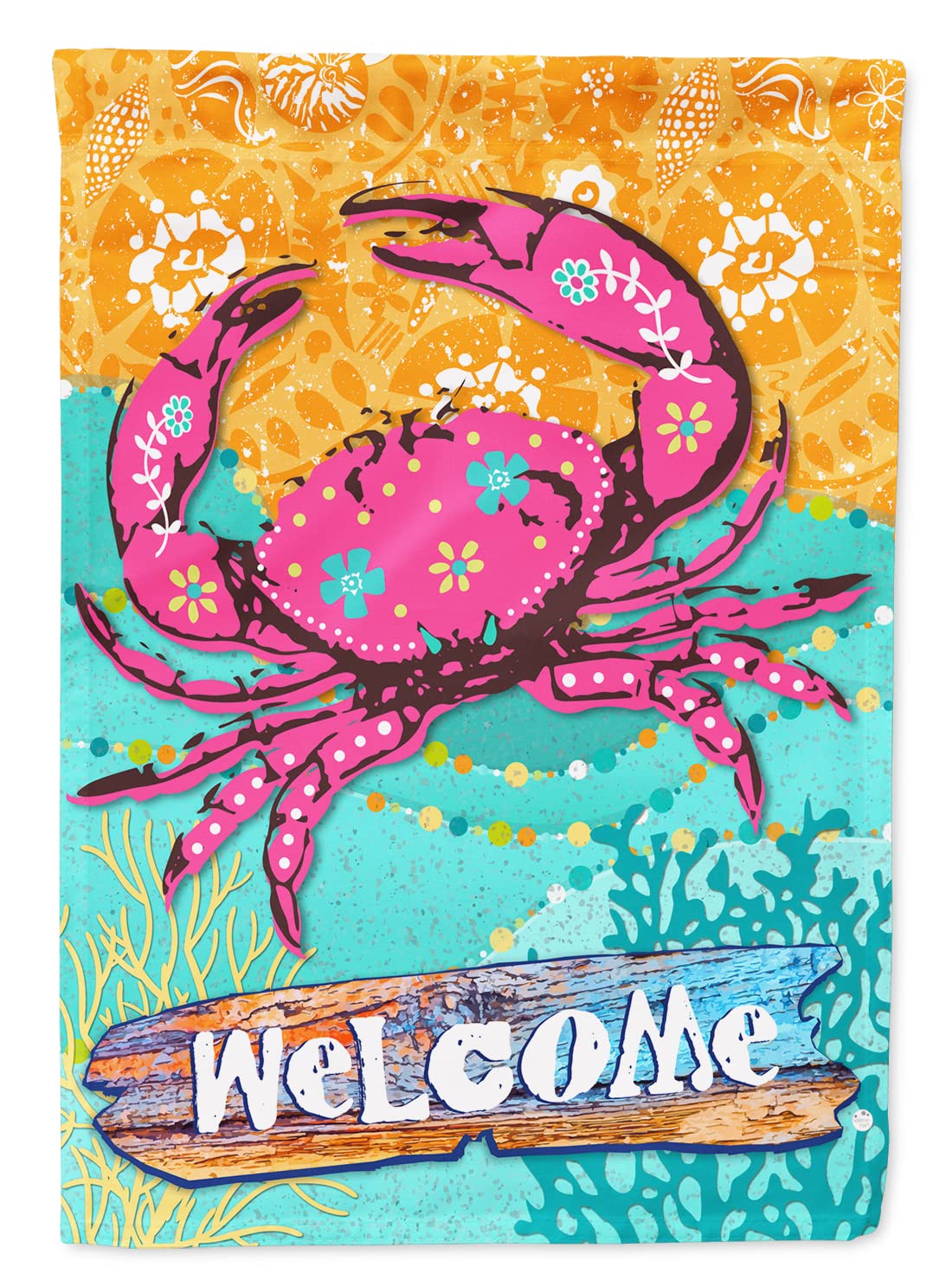 Caroline's Treasures VHA3028CHF Coastal Pink Crab Canvas House Size Outdoor-Flags