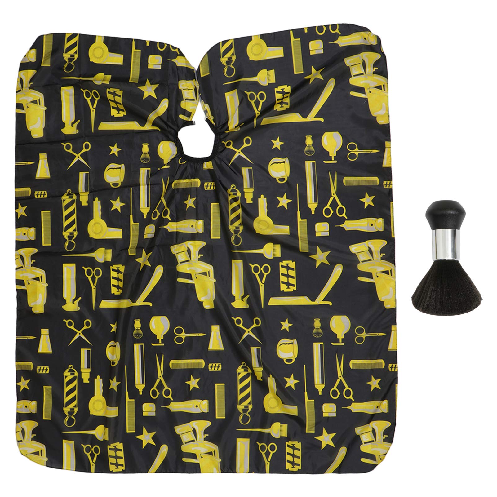 Lurrose Hair Dye Cape 2Pcs Barber Hair Cutting Apron, Hairdressing Apron and Neck Duster Brush Set Hairdressing Gown for Salon Home