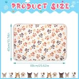 Tatuo 4 Pack Fleece Dog Blankets Paw Print 24 x 16 Inch White view 6
