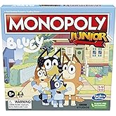 Monopoly Junior: Bluey Edition Board Game for Kids Ages 5+, Play as Bluey, Bingo, Mum, and Dad, Features Artwork from The Ani