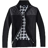 Gioberti Men's Knitted Regular Fit Full Zip Cardigan Sweater with Soft Brushed Flannel Lining